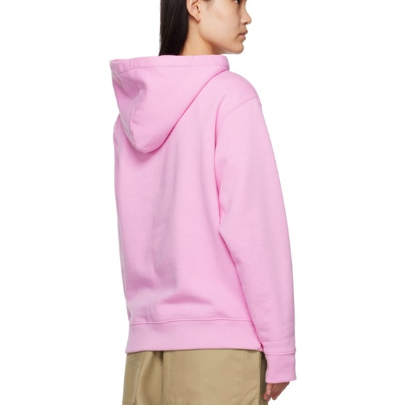 Maison Kitsune Pink Embroidered Cordless Hoodie - Picture 3 of 11